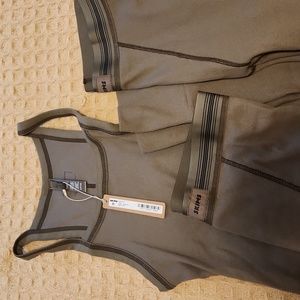 NWT olive army ribbed cotton Skims tank, short, and legging set XS/S